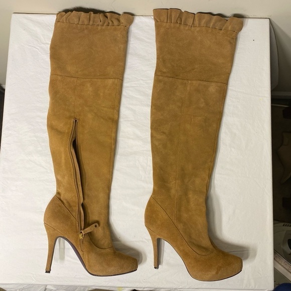 MOJO Moxy Tan Suede Tall Boots 8 - Picture 2 of 10